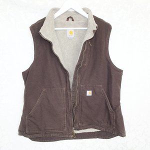 CARHARTT Brown Sherpa Vest Heavyweight Canvas